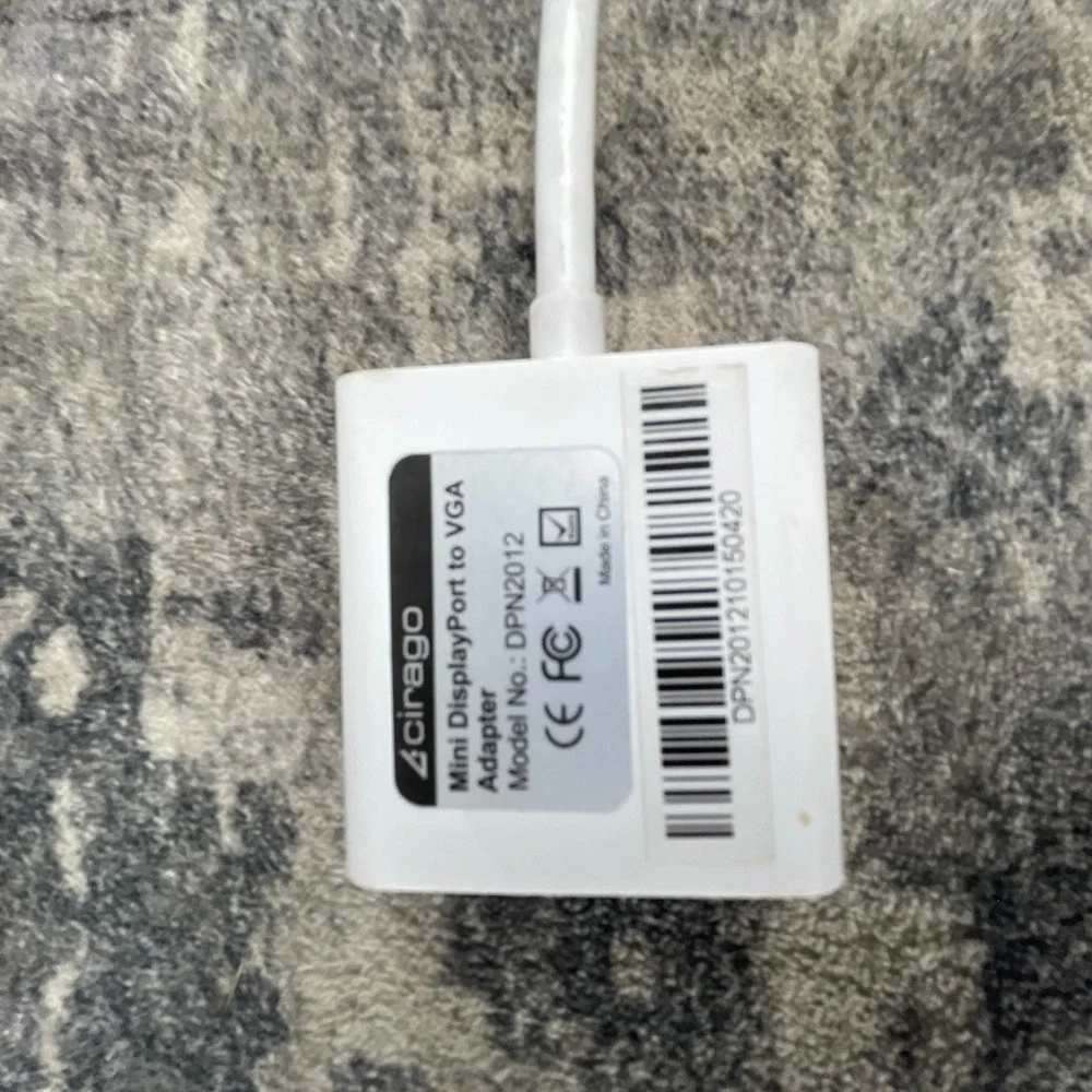 Cirago Mini DisplayPort to VGA Adapter DPN2012 White Tested